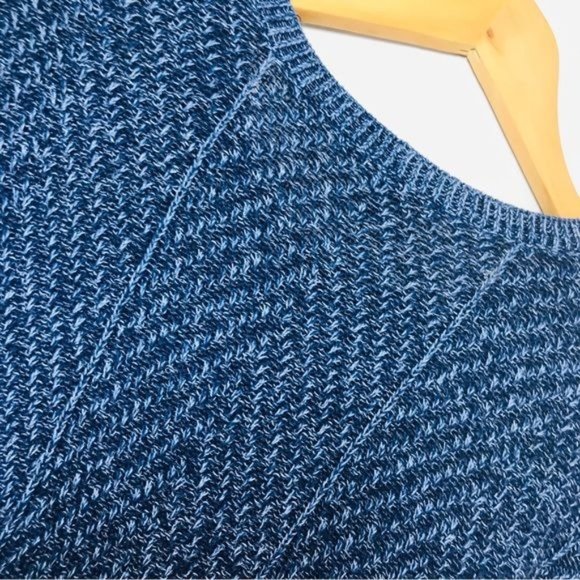 EIGHT EIGHT EIGHT 100% Cotton Marled Knit Sweater Women’s XL Blue Pullover - Picture 9 of 9